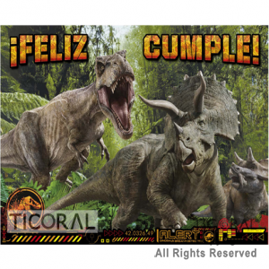 JURASSIC WORLD AFICHE FELIZ CUMPLE x 1